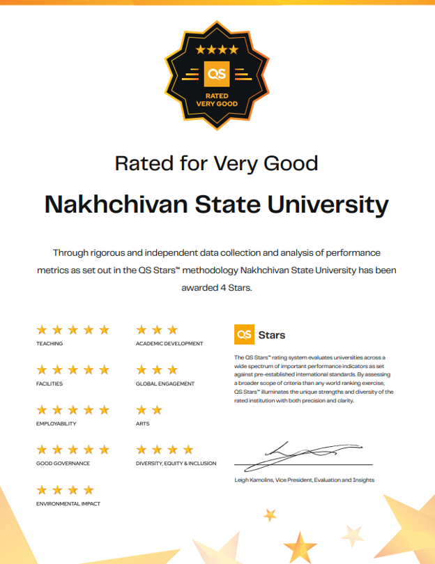 QS Stars Certificate - Nakhchivan State University