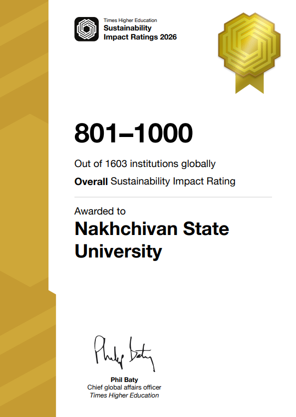 THE Sustainability Impact Ratings 2026 Certificate